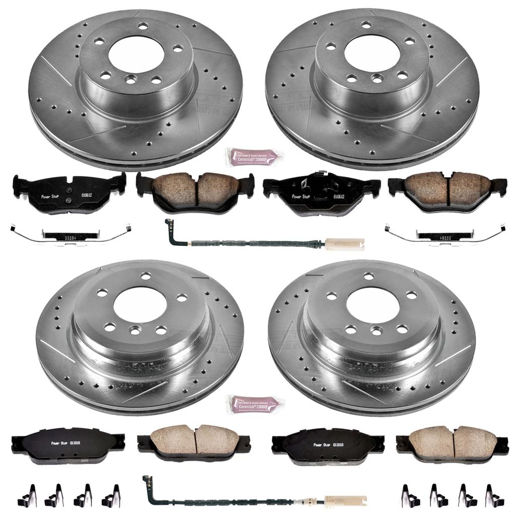 PowerStop K4105 - Z23 Drilled and Slotted Brake Rotors and Pads Kit