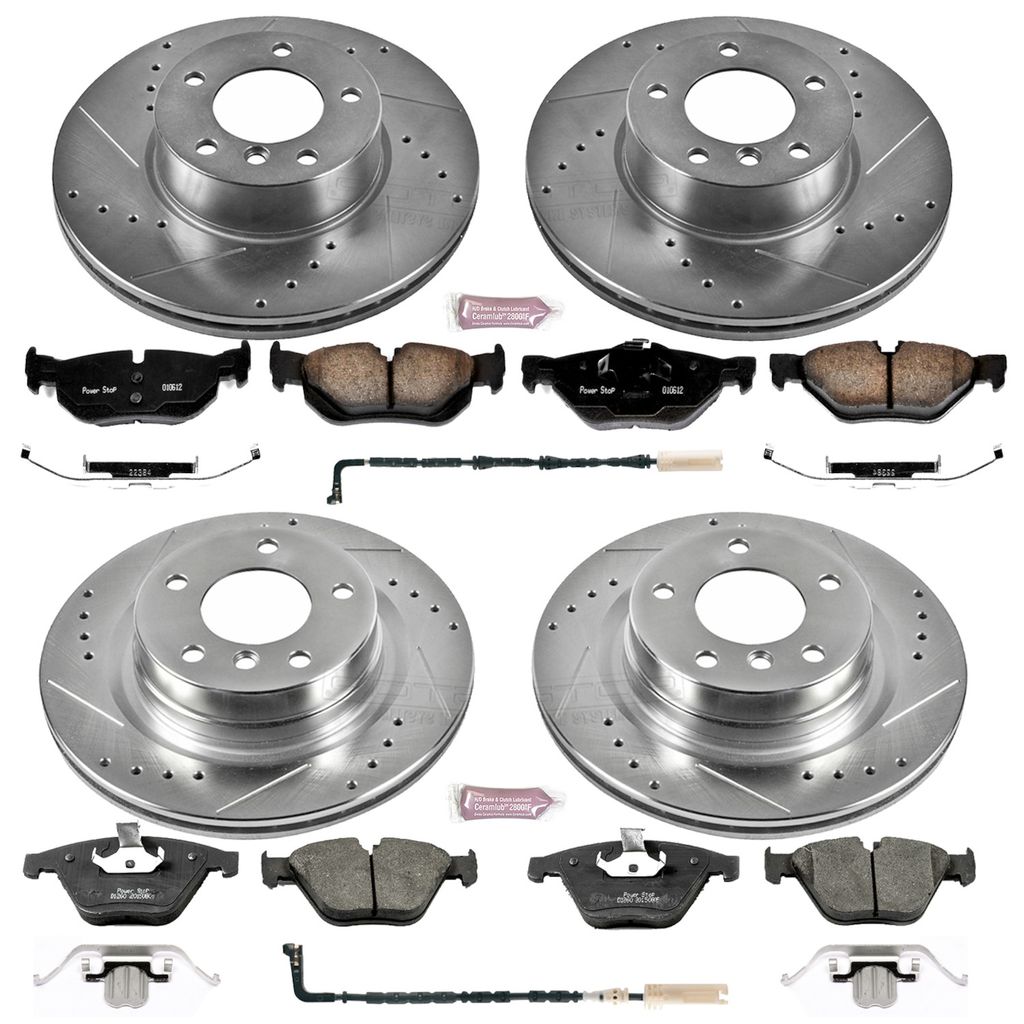 PowerStop K4107 - Z23 Drilled and Slotted Brake Rotors and Pads Kit