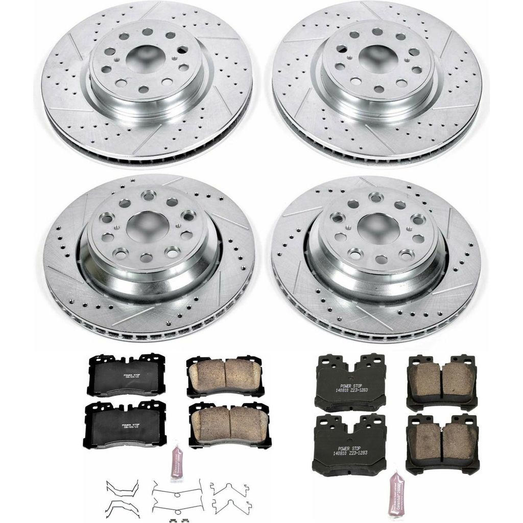 PowerStop K4111 - Z23 Drilled and Slotted Brake Rotors and Pads Kit