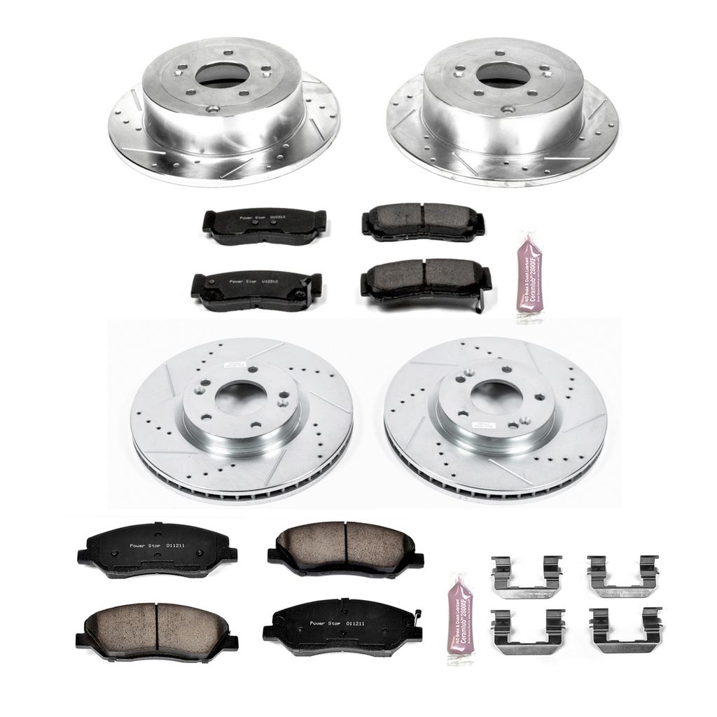 PowerStop K4116 - Z23 Drilled and Slotted Brake Rotors and Pads Kit