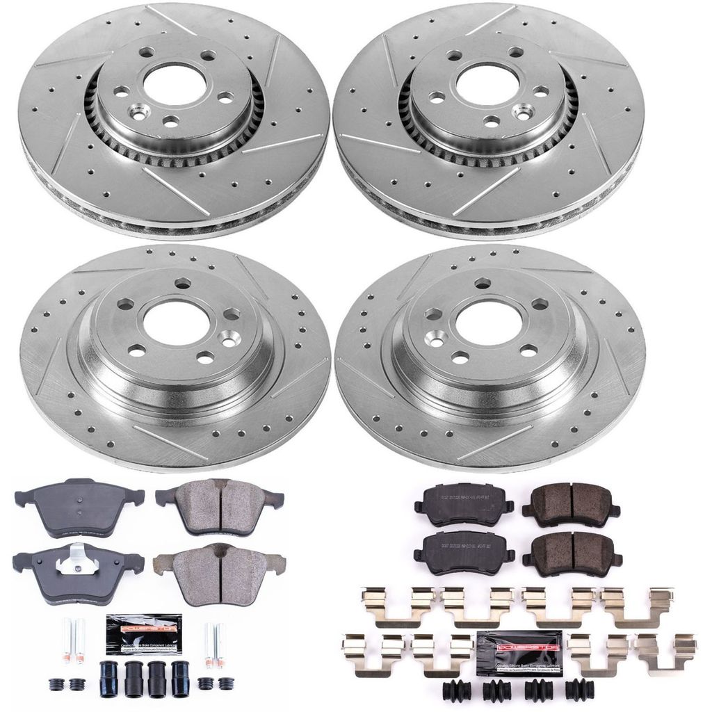 PowerStop K4121 - Z23 Drilled and Slotted Brake Rotors and Pads Kit