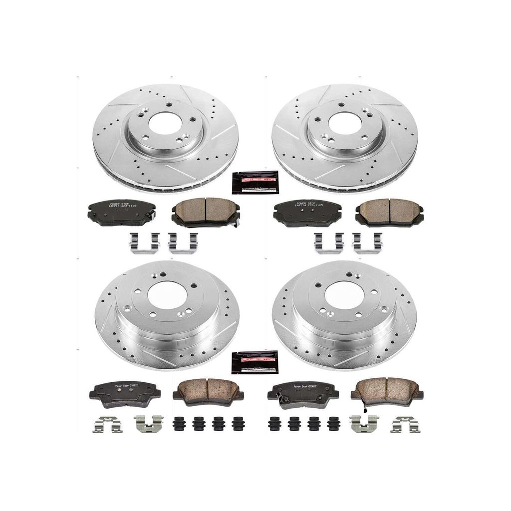 PowerStop K4127 - Z23 Drilled and Slotted Brake Rotors and Pads Kit