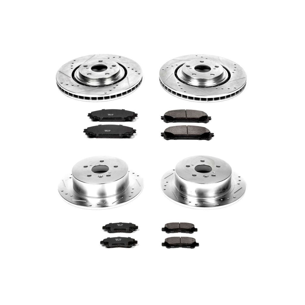 PowerStop K4129 - Z23 Drilled and Slotted Brake Rotors and Pads Kit