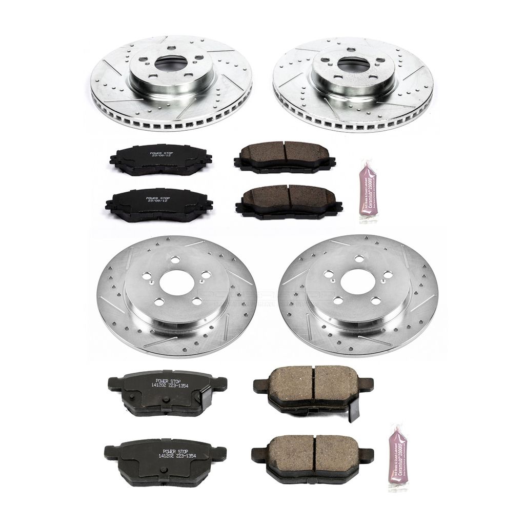 PowerStop K4140 - Z23 Drilled and Slotted Brake Rotors and Pads Kit
