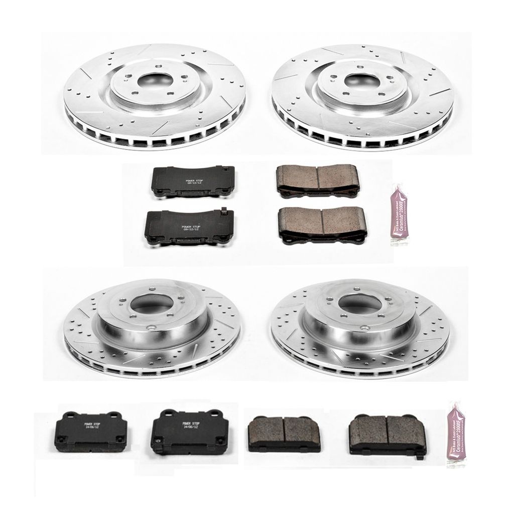 PowerStop K4145 - Z23 Drilled and Slotted Brake Rotors and Pads Kit
