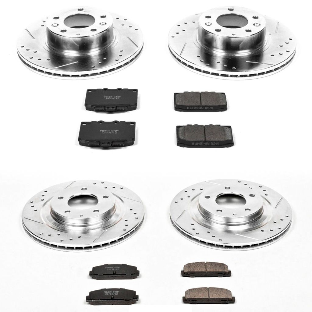 PowerStop K4186 - Z23 Drilled and Slotted Brake Rotors and Pads Kit
