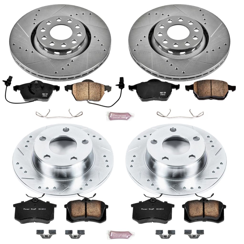 PowerStop K4197 - Z23 Drilled and Slotted Brake Rotors and Pads Kit