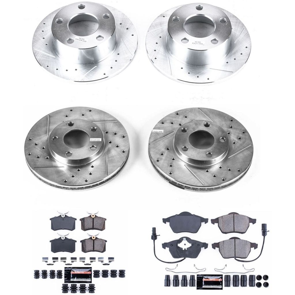 PowerStop K4202 - Z23 Drilled and Slotted Brake Rotors and Pads Kit