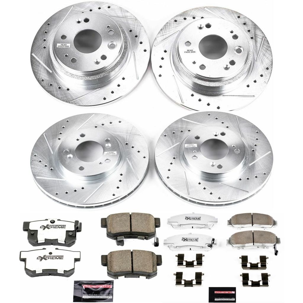 PowerStop K4271-26 - Z26 Drilled and Slotted Brake Rotors and Pads Kit