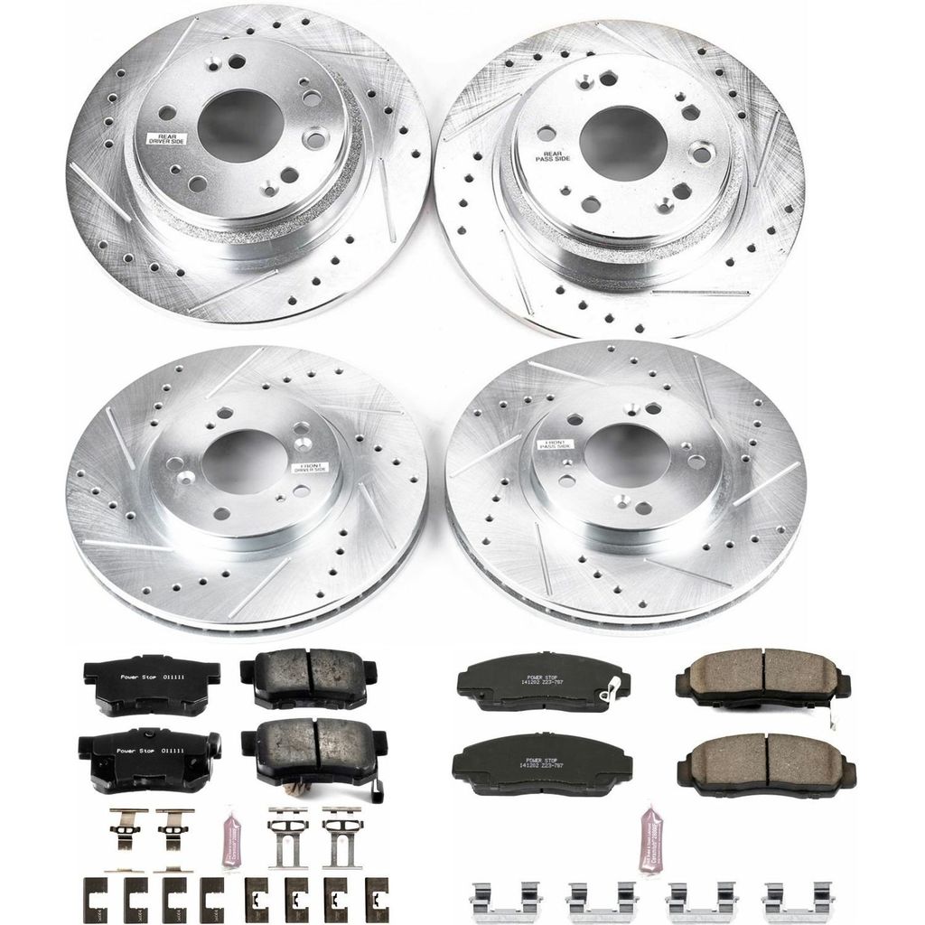 PowerStop K4271 - Z23 Drilled and Slotted Brake Rotors and Pads Kit