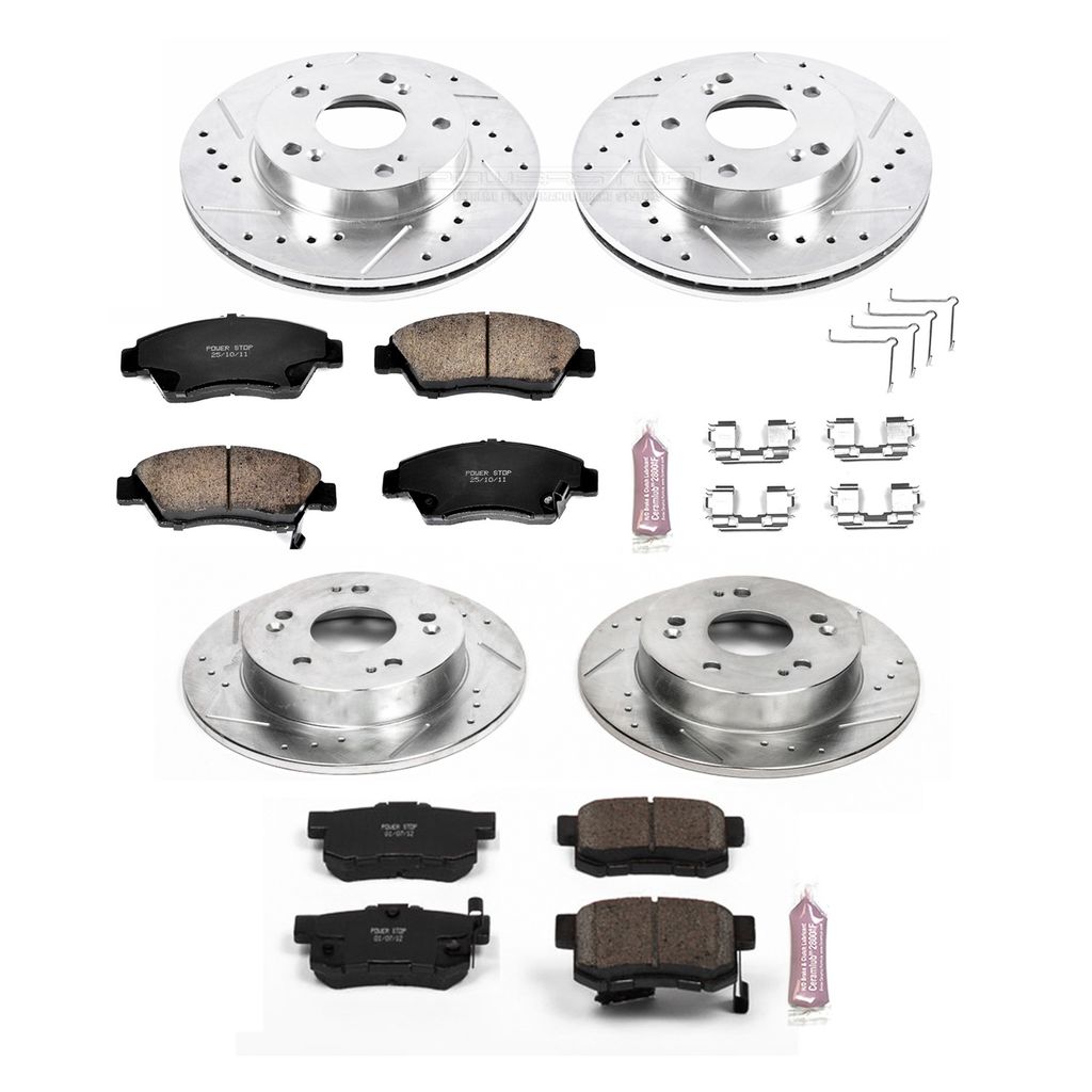 PowerStop K4276 - Z23 Drilled and Slotted Brake Rotors and Pads Kit