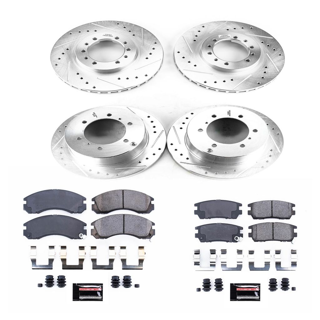 PowerStop K4305 - Z23 Drilled and Slotted Brake Rotors and Pads Kit