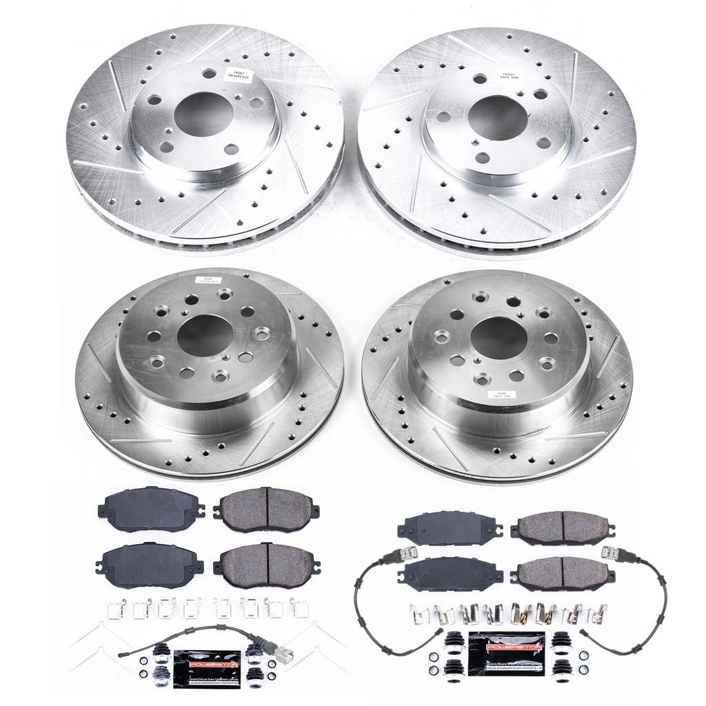 PowerStop K4335 - Z23 Drilled and Slotted Brake Rotors and Pads Kit