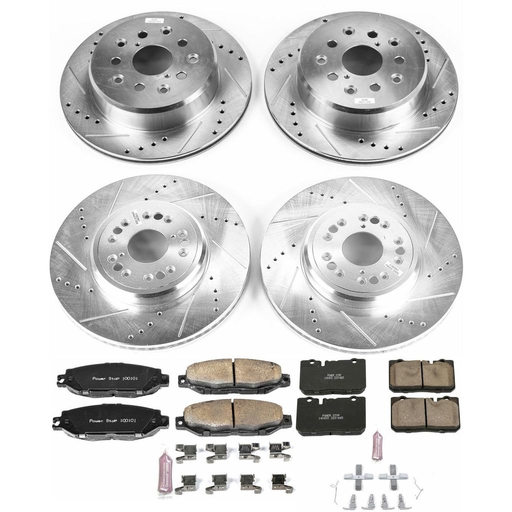 PowerStop K4337 - Z23 Drilled and Slotted Brake Rotors and Pads Kit
