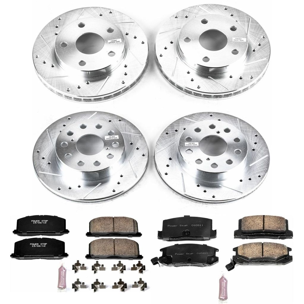 PowerStop K4342 - Z23 Drilled and Slotted Brake Rotors and Pads Kit