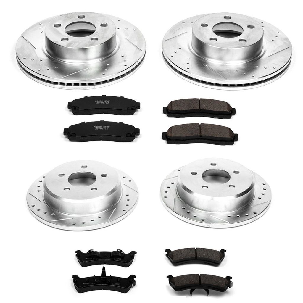 PowerStop K4357 - Z23 Drilled and Slotted Brake Rotors and Pads Kit