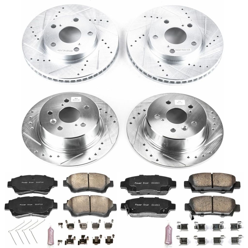 PowerStop K4359 - Z23 Drilled and Slotted Brake Rotors and Pads Kit