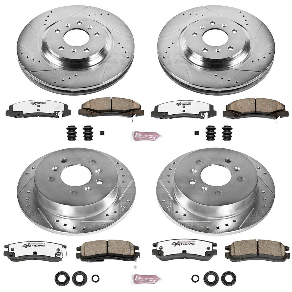 PowerStop K4377-26 - Z26 Drilled and Slotted Brake Rotors and Pads Kit
