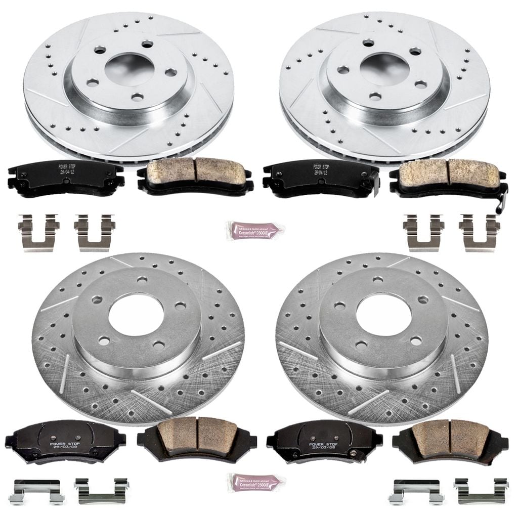 PowerStop K4379 - Z23 Drilled and Slotted Brake Rotors and Pads Kit