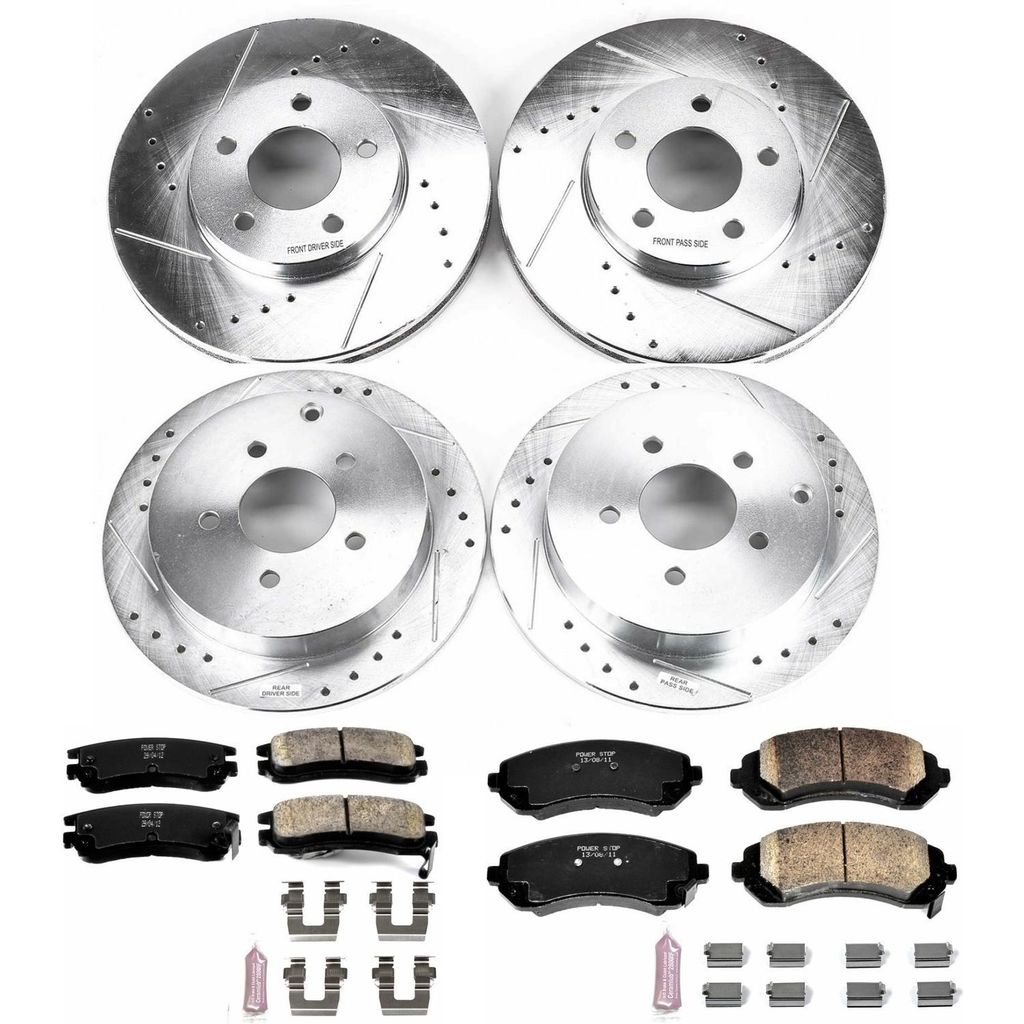 PowerStop K4383 - Z23 Drilled and Slotted Brake Rotors and Pads Kit