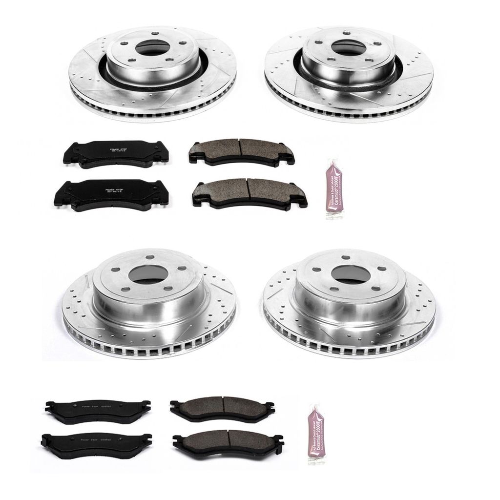 PowerStop K4386 - Z23 Drilled and Slotted Brake Rotors and Pads Kit
