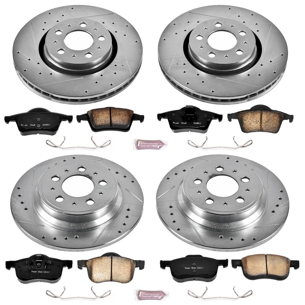 PowerStop K4431 - Z23 Drilled and Slotted Brake Rotors and Pads Kit