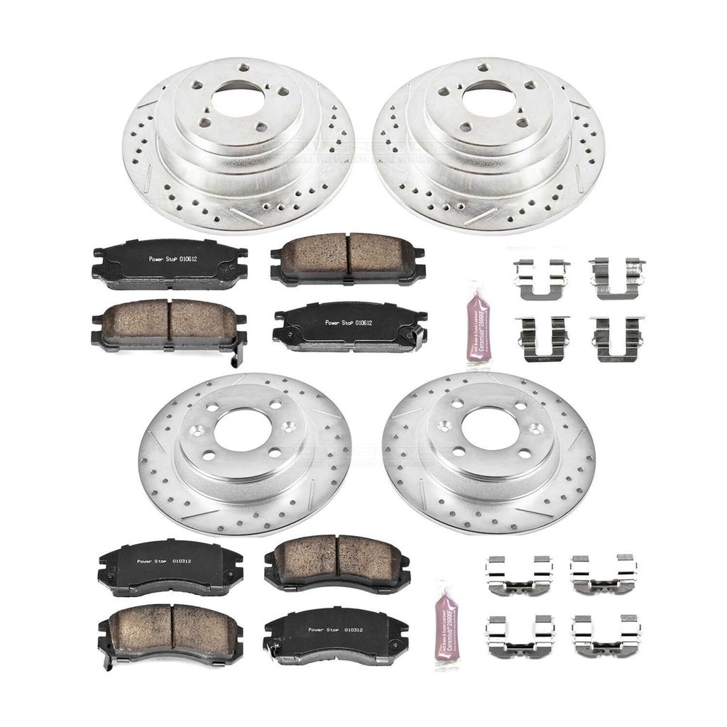 PowerStop K444 - Z23 Drilled and Slotted Brake Rotors and Pads Kit