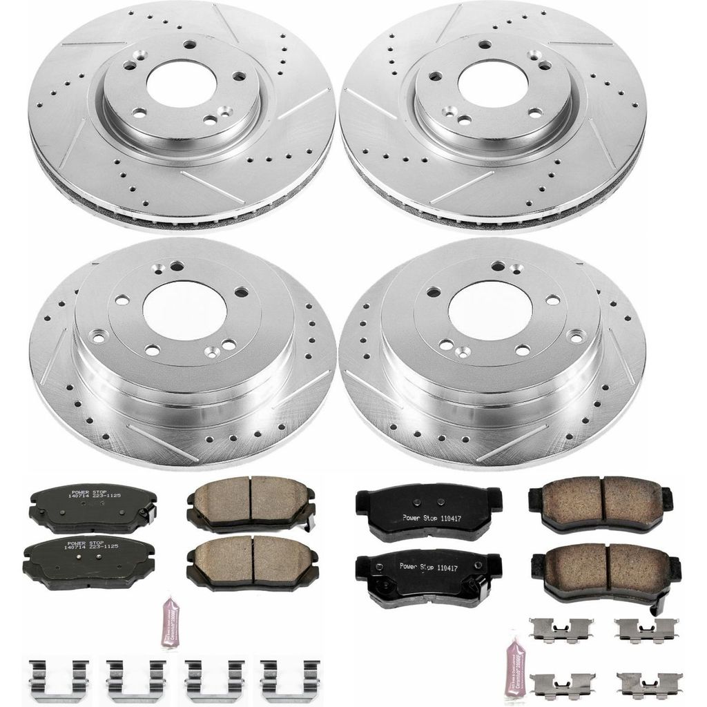 PowerStop K4440 - Z23 Drilled and Slotted Brake Rotors and Pads Kit