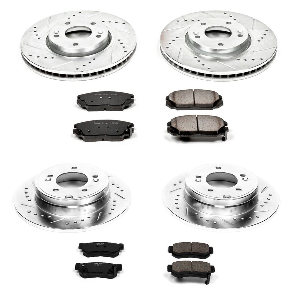 PowerStop K4443 - Z23 Drilled and Slotted Brake Rotors and Pads Kit
