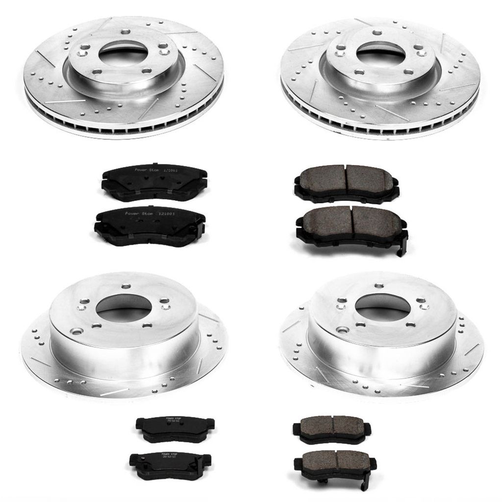 PowerStop K4448 - Z23 Drilled and Slotted Brake Rotors and Pads Kit