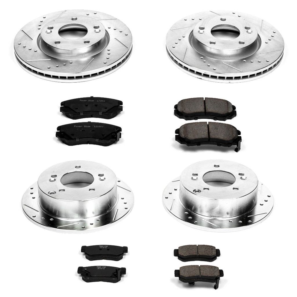 PowerStop K4449 - Z23 Drilled and Slotted Brake Rotors and Pads Kit