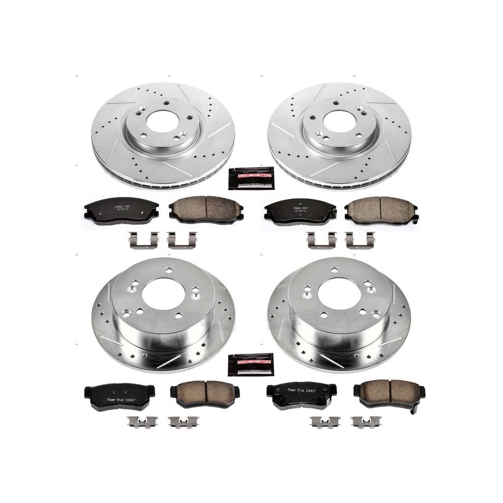PowerStop K4450 - Z23 Drilled and Slotted Brake Rotors and Pads Kit