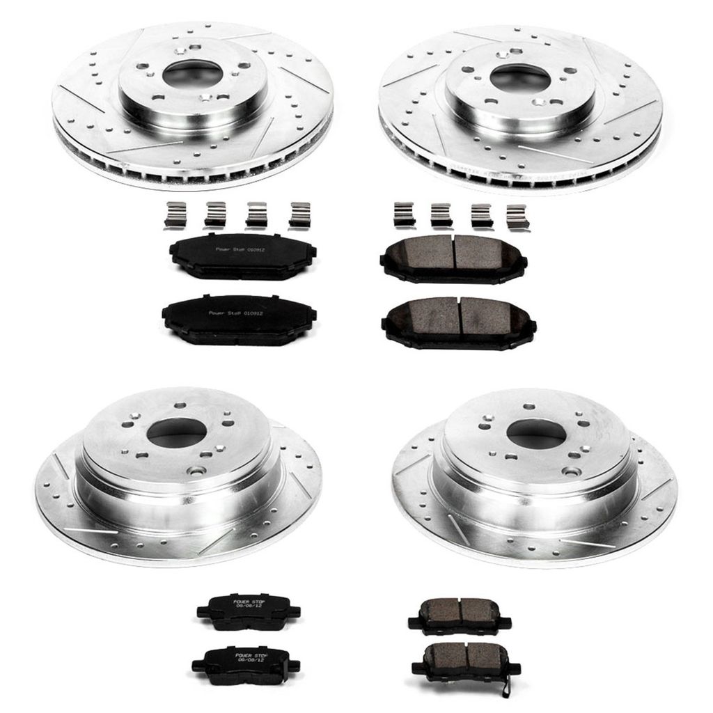 PowerStop K4459 - Z23 Drilled and Slotted Brake Rotors and Pads Kit