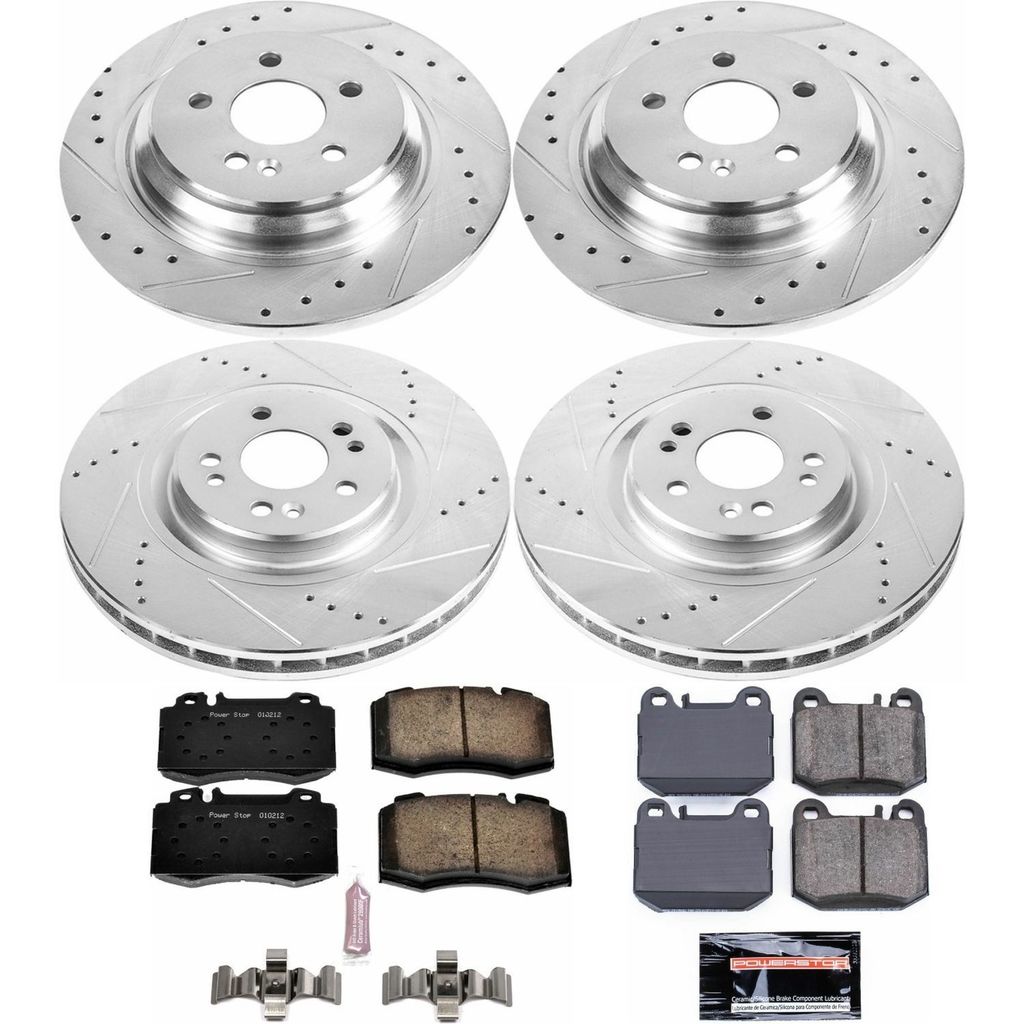 PowerStop K4463 - Z23 Drilled and Slotted Brake Rotors and Pads Kit