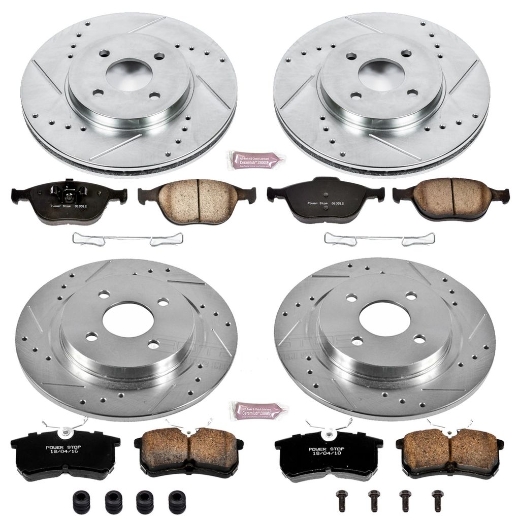 PowerStop K4467 - Z23 Drilled and Slotted Brake Rotors and Pads Kit