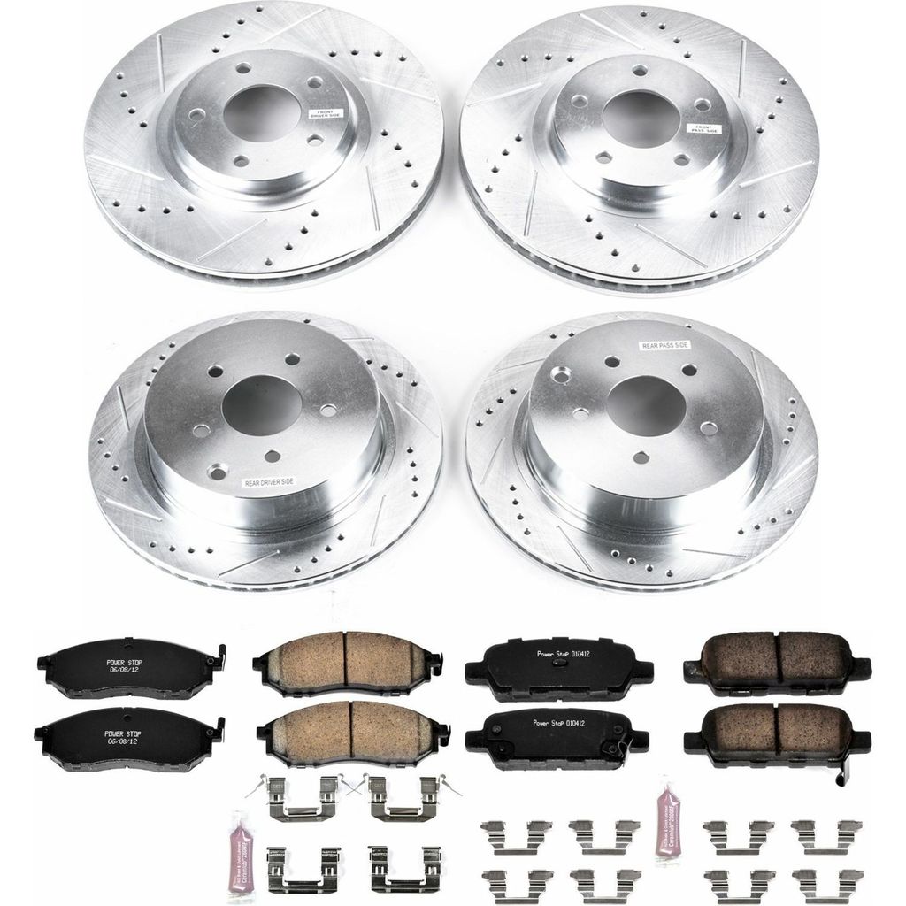 PowerStop K4476 - Z23 Drilled and Slotted Brake Rotors and Pads Kit