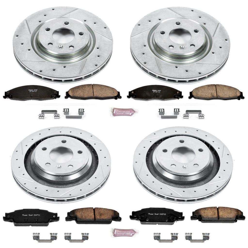 PowerStop K4485 - Z23 Drilled and Slotted Brake Rotors and Pads Kit