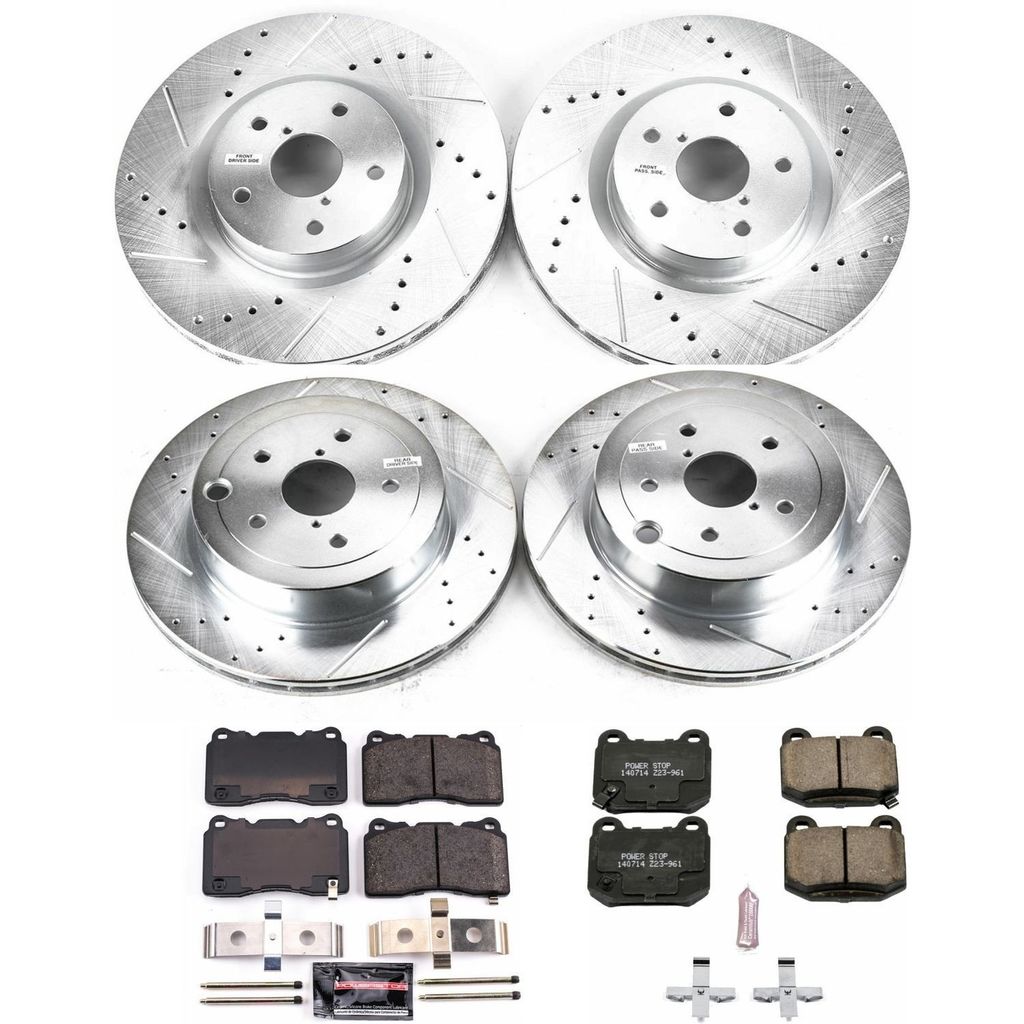 PowerStop K4490 - Z23 Drilled and Slotted Brake Rotors and Pads Kit