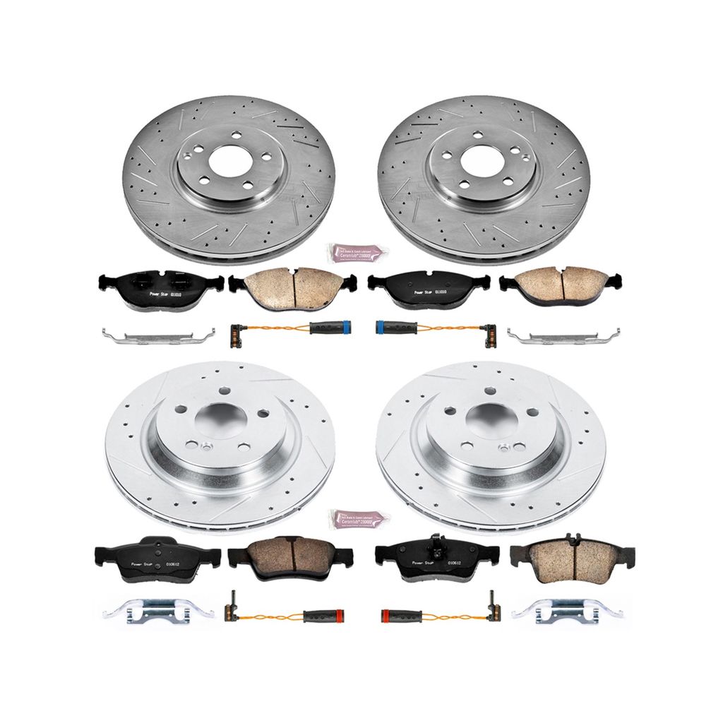 PowerStop K4507 - Z23 Drilled and Slotted Brake Rotors and Pads Kit
