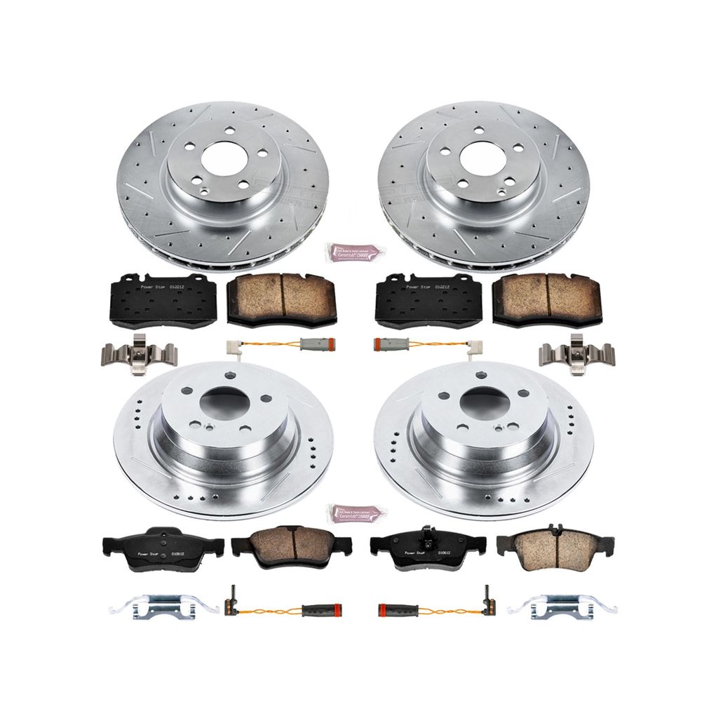 PowerStop K4512 - Z23 Drilled and Slotted Brake Rotors and Pads Kit