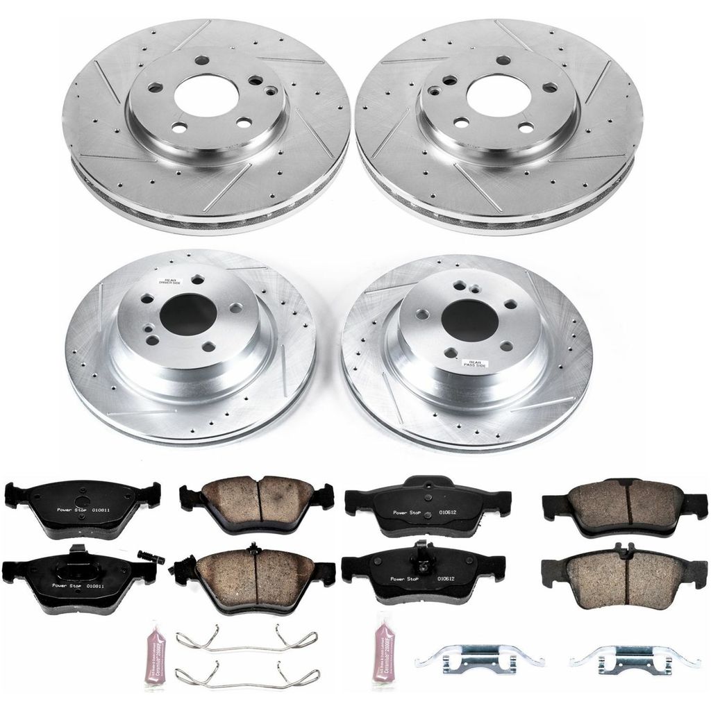 PowerStop K4518 - Z23 Drilled and Slotted Brake Rotors and Pads Kit