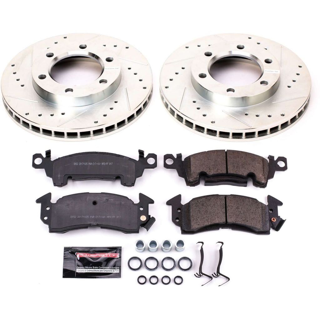 PowerStop K4537 - Z23 Drilled and Slotted Brake Rotors and Pads Kit