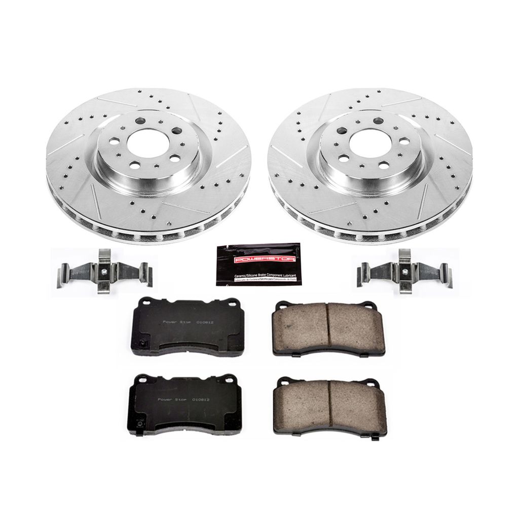 PowerStop K4548 - Z23 Drilled and Slotted Brake Rotors and Pads Kit