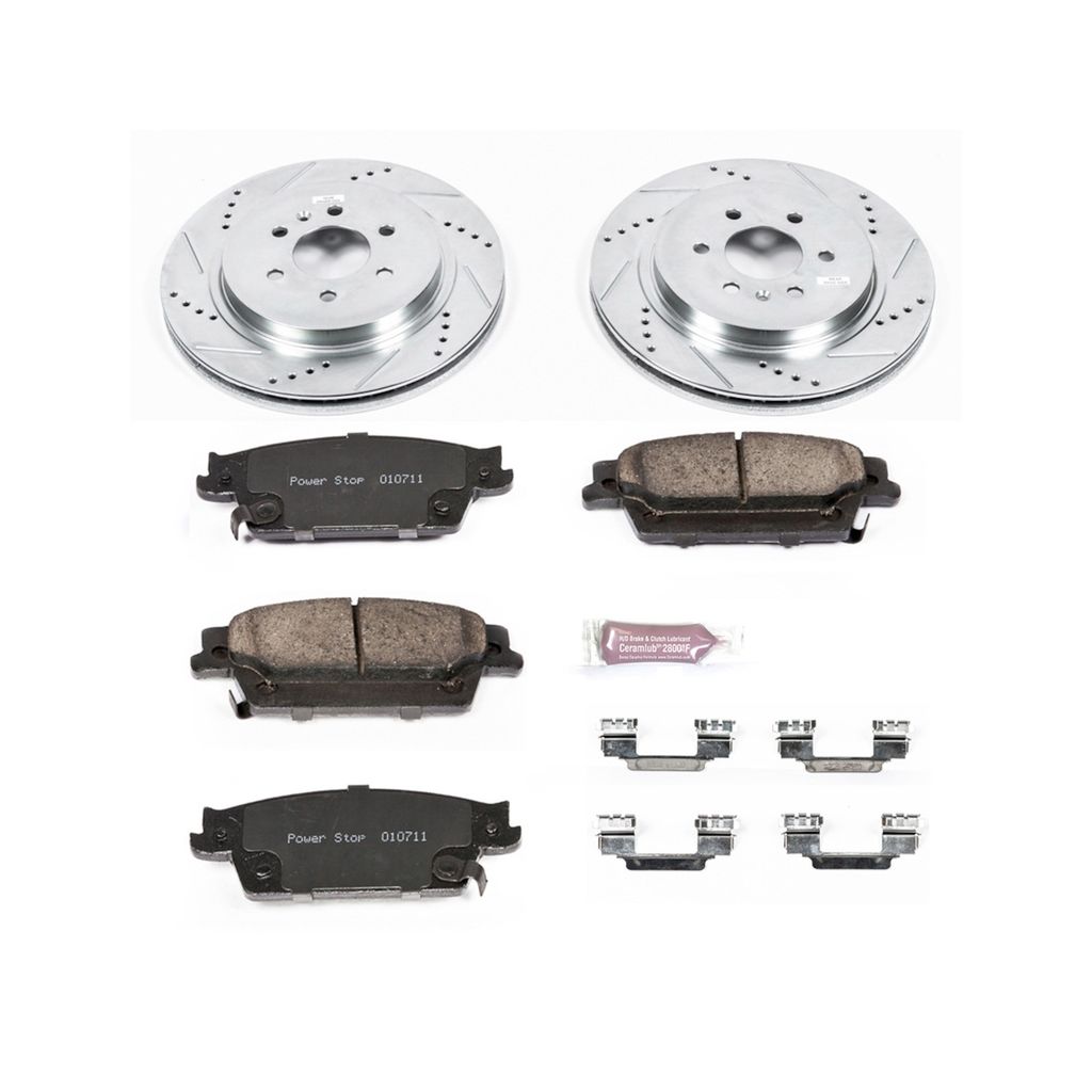 PowerStop K4568 - Z23 Drilled and Slotted Brake Rotors and Pads Kit
