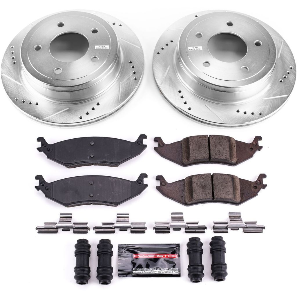 PowerStop K4579 - Z23 Drilled and Slotted Brake Rotors and Pads Kit