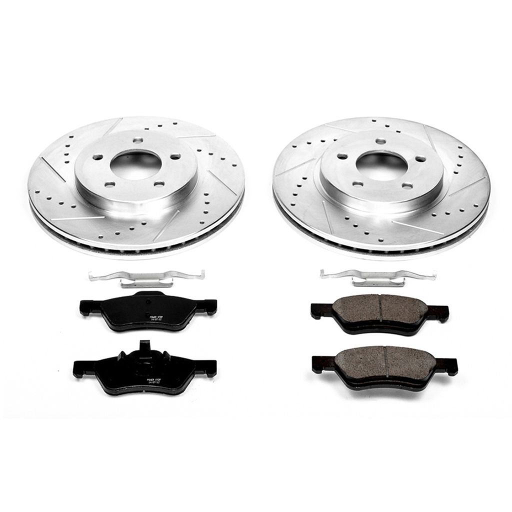 PowerStop K4580 - Z23 Drilled and Slotted Brake Rotors and Pads Kit