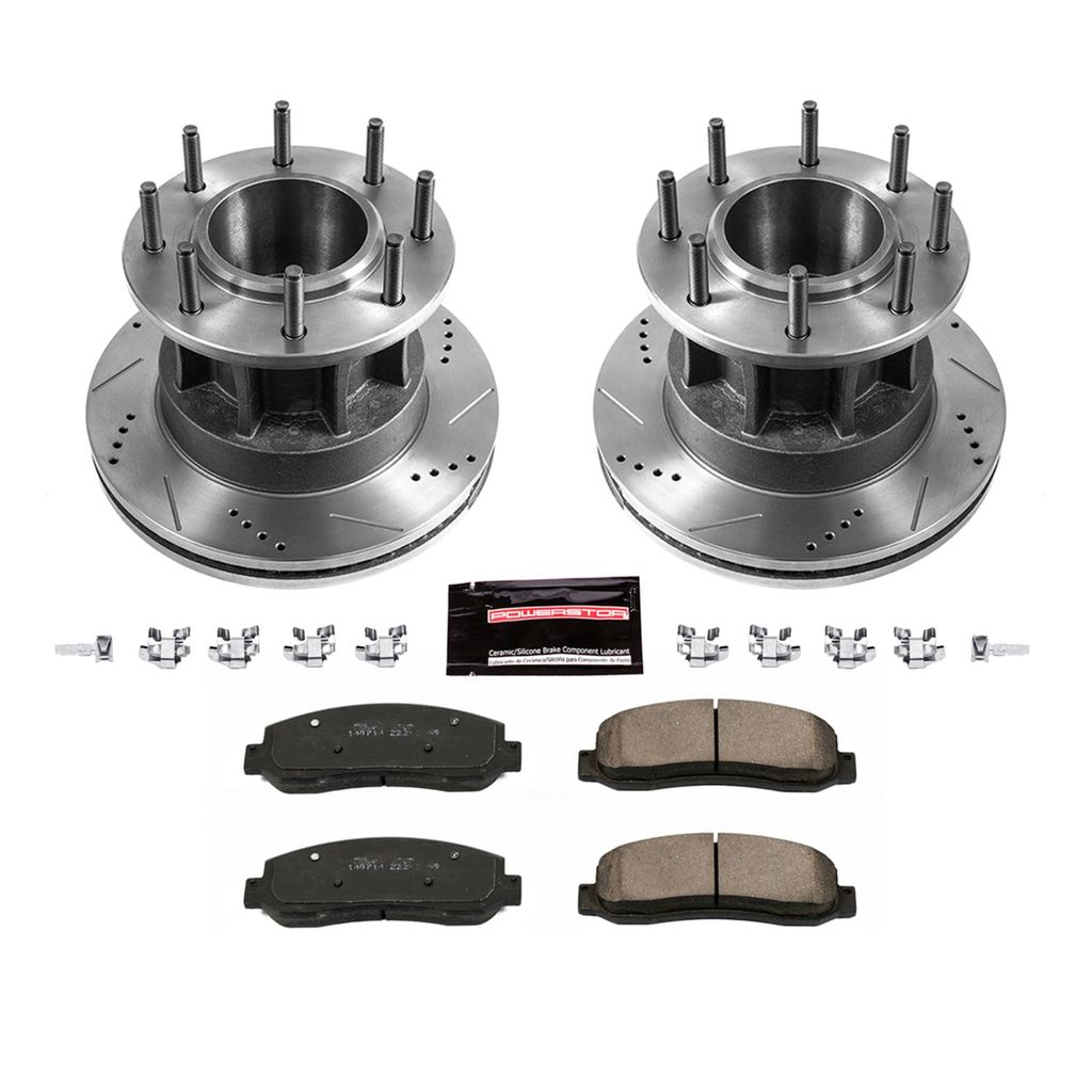 PowerStop K4597 - Z23 Drilled and Slotted Brake Rotors and Pads Kit