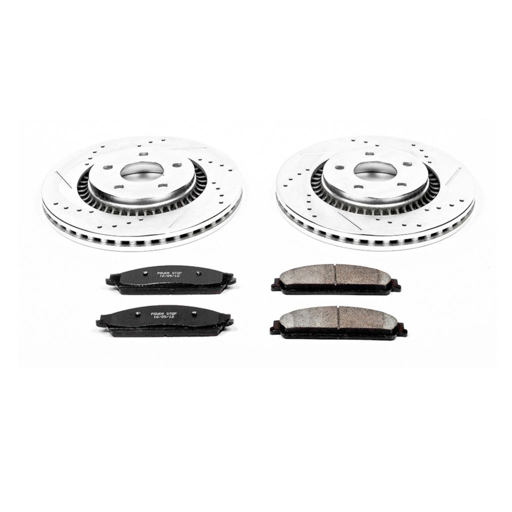 PowerStop K4599 - Z23 Drilled and Slotted Brake Rotors and Pads Kit