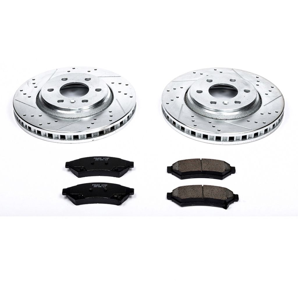 PowerStop K4602 - Z23 Drilled and Slotted Brake Rotors and Pads Kit