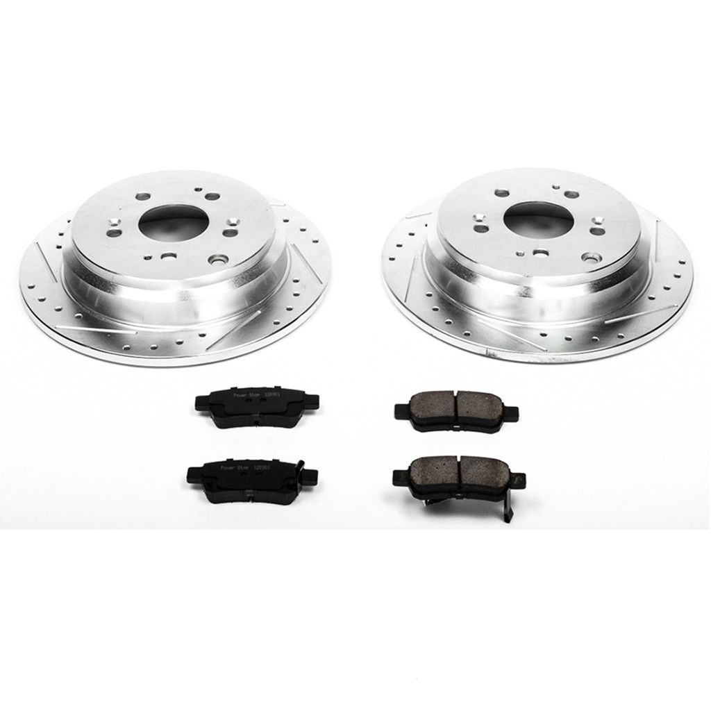 PowerStop K4604 - Z23 Drilled and Slotted Brake Rotors and Pads Kit